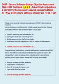 D487 - Secure Software Design Objective Assessment  2026-2027 Test Bank 1 &comma;2 & 3 Actual Practice Questions  & Correct Verified AnswersAssured SuccessGRADED  A&plus;WGU D487 Secure Software Design OA Prep Test  