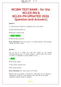 NCSBN TEST BANK 2026&colon; 650&plus; NCLEX-RN & NCLEX-PN Questions with Answers & Rationales &lpar;Updated&rpar;