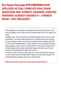 Fire Teams Test prep&sol; NTN FIRETEAM EXAM  2025&sol;2026 ACTUAL COMPLETE REAL EXAM  QUESTIONS AND CORRECT ANSWERS &lpar;VERIFIED  ANSWERS&rpar; ALREADY GRADED A&plus; &sol; NEWEST  EXAM &sol; JUST RELEASED&excl;&excl;
