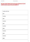 Fire team Quick Math test Actual Practice Questions & Correct  Verified AnswersAssured SuccessGRADED A&plus;