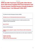  NIMS ICS-300&colon; Final Exam study guide&comma; Most Recent  Exam 2026 Actual Complete Real Exam Questions And  Correct Answers &lpar;Verified Answers&rpar; Already Graded A&plus;  &sol; Newest Exam &sol; Just Released&excl;&excl; 2026-2027 