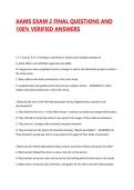 AAMS EXAM 2 FINAL QUESTIONS AND 100&percnt; VERIFIED ANSWERS