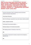 MSSC Final Exam Study Guide EXAM MOST RECENT  EXAM ACTUAL COMPREHENSIVE FREQUENTLY  MOST TESTED REAL EXAM QUESTIONS AND  CORRECT ANSWERS &lpar;VERIFIED SOLUTIONS&rpar;  ALREADY GRADED A&plus; &vert; GUARANTEED SUCCESS&excl;&excl;  NEWEST EXAM &vert;2026-2027MSSC Final Exam Study Guide EXAM