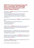 NURS 5315 Advanced Pathophysiology UTA  Exam 1 &lpar;Latest 2026 &sol; 2027 Update&rpar; Real  Questions and Verified Answers &vert; 100&percnt;  Correct &vert; Already Graded A&plus;&period;