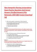 New Hampshire Nursing Jurisprudence  Exam Practice Questions And Correct  Answers &lpar;Verified Answers&rpar; Plus  Rationales 2026 Q&A Instant Download  Pdf 