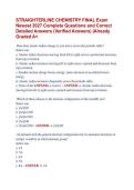 STRAIGHTERLINE CHEMISTRY FINAL Exam  Newest 2027 Complete Questions and Correct  Detailed Answers &lpar;Verified Answers&rpar; &vert;Already  Graded A&plus;