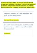 5 Career Information PMKEE&comma; All Sections&comma; 1 Navy Stuff EXAM  ACTUAL COMPREHENSIVE FREQUENTLY MOST TESTED REAL EXAM  QUESTIONS AND CORRECT ANSWERS &lpar;VERIFIED SOLUTIONS&rpar;  ALREADY GRADED A&plus; &vert; GUARANTEED SUCCESS&excl;&excl; NEWEST EXAM &vert;