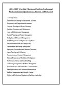 APPA CEFP &lpar;Certified Educational Facilities Professional&rpar; Final Actual Exam Questions And Answers - 100&percnt; Correct 