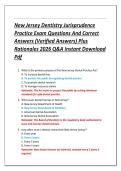 New Jersey Dentistry Jurisprudence  Practice Exam Questions And Correct  Answers &lpar;Verified Answers&rpar; Plus  Rationales 2026 Q&A Instant Download  Pdf 