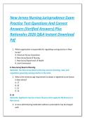New Jersey Nursing Jurisprudence Exam  Practice Test Questions And Correct  Answers &lpar;Verified Answers&rpar; Plus  Rationales 2026 Q&A Instant Download  Pdf 