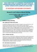 WGU D389 TASK 1&sol;2 LEARNING STRATEGIES IN HIGHER EDUCATION &vert;PASSED ON FIRST ATTEMPT &vert;LATEST UPDATE WITH COMPLETE SOLUTION