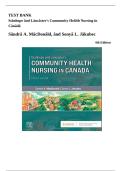 Test Bank Stanhope & Lancaster&rsquo;s Community Health Nursing in Canada 4th Edition MacDonald & Jakubec ISBN 9780323693950