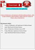 A Survey of Mathematics with Applications 9th Edition Solutions Manual &ndash; Angel&comma; Abbott & Runde &vert; All Chapters &vert; Verified Step-by-Step &lpar;2026&sol;2027&rpar;