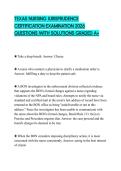 TEXAS NURSING JURISPRUDENCE CERTIFICATION EXAMINATION 2026 QUESTIONS WITH SOLUTIONS GRADED A&plus;