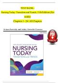Test Bank for Nursing Today&colon; Transition and Trends 11th Edition by Zerwekh and Garneau