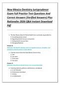 New Mexico Dentistry Jurisprudence  Exam Full Practice Test Questions And  Correct Answers &lpar;Verified Answers&rpar; Plus  Rationales 2026 Q&A Instant Download  Pdf 