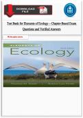 Test Bank for Elements of Ecology &ndash; Chapter-Based Exam Questions and Verified Answers &lpar;9th edtition&rpar;