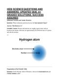 HESI SCIENCE QUESTIONS AND ANSWERS&comma; UPDATED 2026&comma; A&plus; GRADED SOLUTIONS&comma; SUCCESS ASSURED