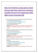 New York Dentistry Jurisprudence Exam  Practice Questions And Correct Answers  &lpar;Verified Answers&rpar; Plus Rationales 2026  Q&A Instant Download Pdf 