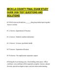 MICN LA COUNTY FINAL EXAM STUDY GUIDE 2026 TEST QUESTIONS AND SOLUTIONS