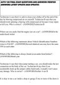 AUTO 125 FINAL EXAM QUESTIONS AND ANSWERS VERIFIED ANSWERS LATEST UPDATE 2026 UPDATE&excl;&excl;