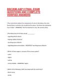 BSC2086 A&P II FINAL EXAM QUESTIONS AND COMPLETE VERIFIED ANSWERS