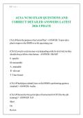ACSA NCSO EXAM QUESTIONS AND CORRECT DETAILED ANSWERS LATEST 2026 UPDATE 