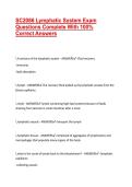 BSC2086 Lymphatic System Exam Questions Complete With 100&percnt; Correct Answers