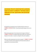 LOUISIANA PRIVATE INVESTIGATOR LICENSING EXAM ACCURATE CURRENTLY TESTING EXAM 2 VERSIONS ACTUAL QUESTIONS AND DETAILED ANSWERS 