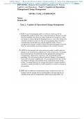 D079 Task 1 - Business Environment Applications II&comma; Logistics Management Task  2 &vert; Questions And Answers&comma; Latest Update &vert; 100&percnt; Correct Answers &vert; Graded