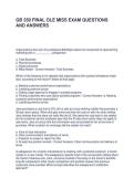GB 350 FINAL OLE MISS EXAM QUESTIONS AND ANSWERS