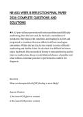 NR 603 WEEK 8 REFLECTION FINAL PAPER 2026 COMPLETE QUESTIONS AND SOLUTIONS