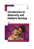 Introduction to Maternity and Pediatric Nursing &lpar;7e&rpar; &ndash; Nursing Test Bank &ndash; Comprehensive Exam Questions and Answers