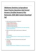 Oklahoma Dentistry Jurisprudence  Exam Practice Questions And Correct  Answers &lpar;Verified Answers&rpar; Plus  Rationales 2026 Q&A Instant Download  Pdf 