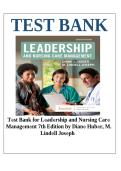 Test Bank Leadership and Nursing Care Management 7th Edition Diane Huber & M&period; Lindell Joseph ISBN 9780323697910 2026 Complete Chapters Verified Questions and Answers