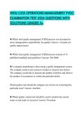 WGU C215 OPERATIONS MANAGEMENT PVDC EXAMINATION TEST 2026 QUESTIONS WITH SOLUTIONS GRADED A&plus;