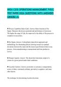 WGU C215 OPERATIONS MANAGEMENT PVDC TEST PAPER 2026 QUESTIONS WITH ANSWERS GRADED A&plus;