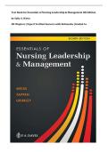 Test Bank for Essentials of Nursing Leadership & Management 8th Edition  by Sally A&period; Weiss  &vert; All Chapters &vert; Expert Verified Answers with Rationales &vert;Graded A&plus;