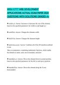 WGU C777 WEB DEVELOPMENT APPLICATIONS ACTUAL EXAM PAPER 2026 QUESTIONS WITH SOLUTIONS GRADED A&plus;