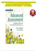 Test Bank for Advanced Assessment 4th Edition Interpreting Findings and Formulating Differential Diagnoses By Mary Jo Goolsby&semi; Laurie Grubbs &vert; 9780803668942 &vert; &vert; Chapter 1-22 &vert; All Chapters with Answers and Rationales