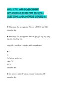 WGU C777 WEB DEVELOPMENT APPLICATIONS EXAM PREP 2026 FULL QUESTIONS AND ANSWERS GRADED A&plus;