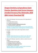 Oregon Dentistry Jurisprudence Exam  Practice Questions And Correct Answers  &lpar;Verified Answers&rpar; Plus Rationales 2026  Q&A Instant Download Pdf 