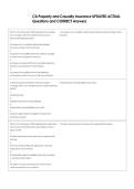 CA Property and Casualty Insurance UPDATED ACTUAL  Questions and CORRECT Answers  