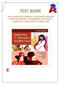 Maternity & Women&rsquo;s Health Care 13th Edition &lpar;Lowdermilk&rpar; &ndash; Test Bank &ndash; Complete Exam Material