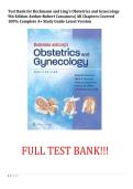 Test Bank for Beckmann and Ling&rsquo;s Obstetrics and Gynecology 9th Edition Author&colon;Robert Cassanova&vert; All Chapters Covered 100&percnt; Complete A&plus; Study Guide Latest Version