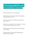 WGU D128 MATHEMATICS FOR ELEMENTARY EDUCATORS OA ACTUAL EXAM PAPER 2026 QUESTIONS WITH ANSWERS GRADED A&plus;