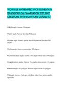 WGU D128 MATHEMATICS FOR ELEMENTARY EDUCATORS OA EXAMINATION TEST 2026 QUESTIONS WITH SOLUTIONS GRADED A&plus;