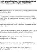 CLEAN certification test Exam &vert;&vert; 2026 &lpar;Actual Exam&rpar; Questions with verified Answers &lpar;Latest Update 2026&rpar; UPDATE&excl;&excl;
