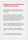 Wastewater class 2 Ohio ABC part 1 questions with answers