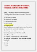 Level II Wastewater Treatment Practice Test WITH ANSWERS
